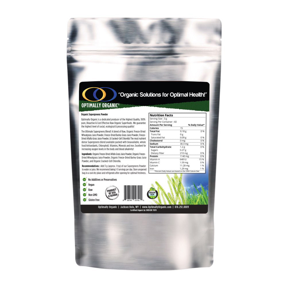 SuperGreens Powder (1/2 lb) - Optimally Organic